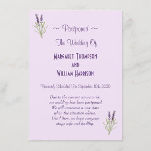 Floral Wedding Postponement Cancel Virus COVID-19 Invitation