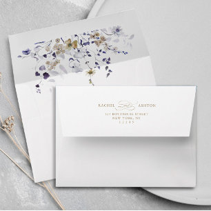 Floral Wedding Pre-Printed Return Address          Envelope