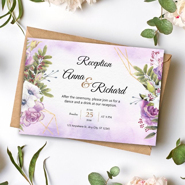Floral wedding reception card (Creator Uploaded)