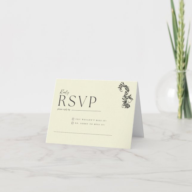 Floral Wedding Reply Card (Front)