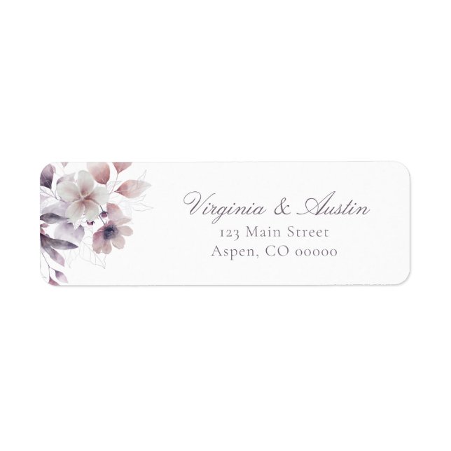 Floral Wedding Return Address Return Address Label (Front)