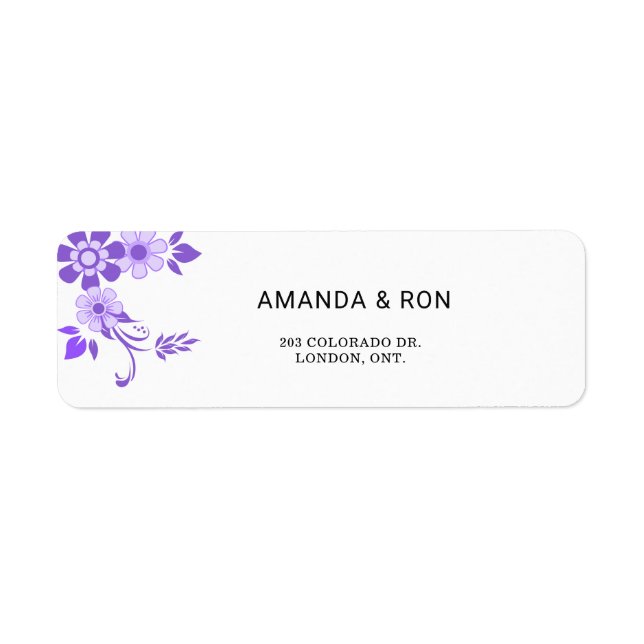  Floral Wedding Return Label Return Address Label (Front)