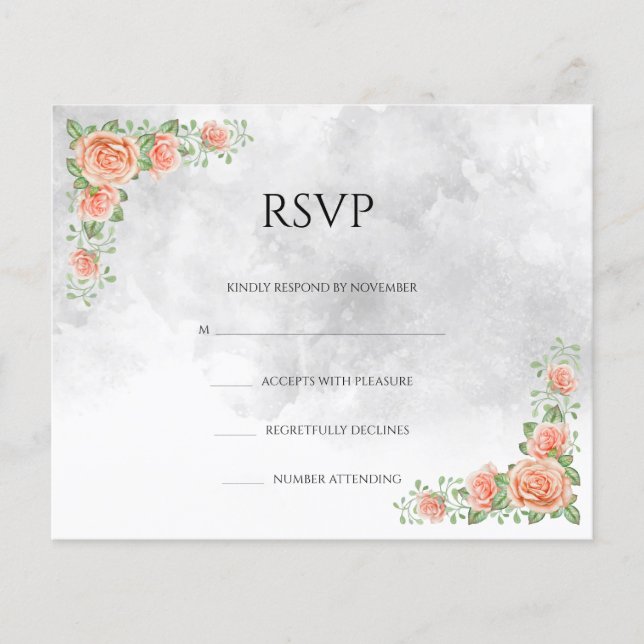 Floral Wedding RSVP Card Flyer (Front)