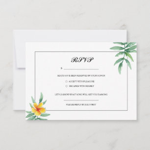 Floral Wedding Rsvp Post card