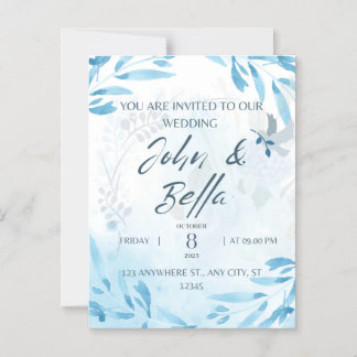 Floral Wedding save the date invitation 