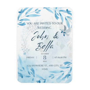 Floral Wedding save the date invitation  Magnet