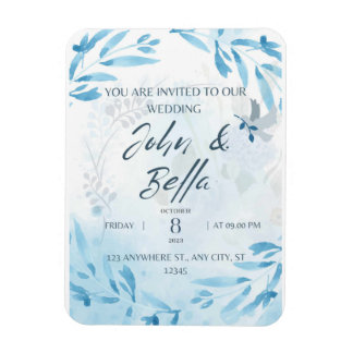 Floral Wedding save the date invitation  Magnet