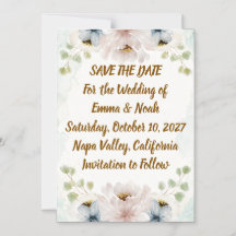 Floral Wedding Save the Date | Personalised Card