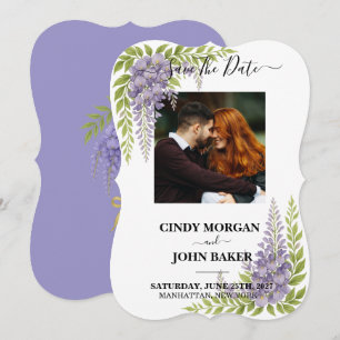 Floral Wedding Save The Date - Wisteria