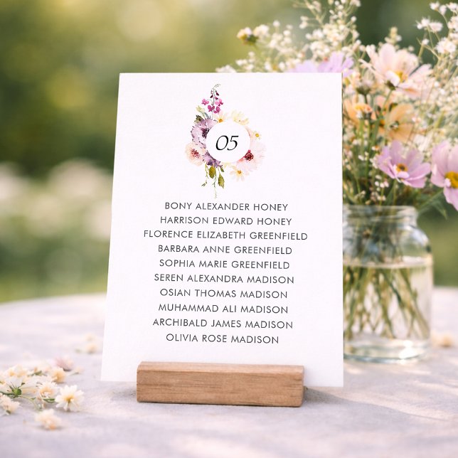 Floral Wedding Seating Chart Table Sign Invitation (Creator Uploaded)