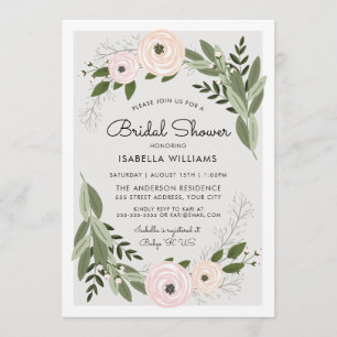 Floral Wedding Sprigs - Bridal Shower Invitation