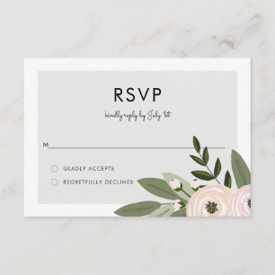 Floral Wedding Sprigs RSVP Card