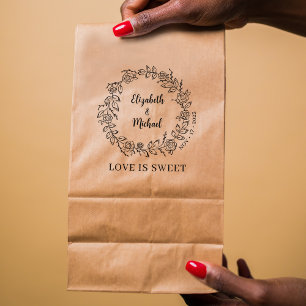 Floral Wedding Sweet Bags Rubber Stamp