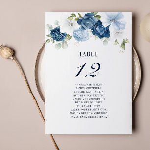 Floral Wedding Table Number 12 Seating Chart