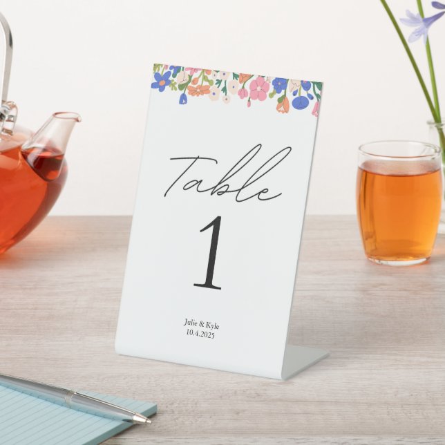 Floral Wedding Table Number Sign #1 (In SItu)