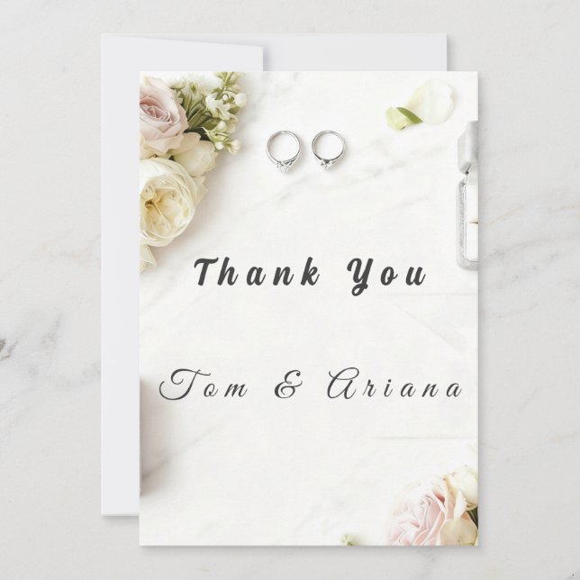 Floral Wedding Thank You Card (Front)