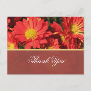 Floral wedding thank you post card. postcard