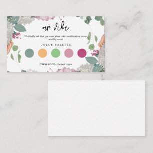 Floral Wedding Theme Dress Code Enclosure Card