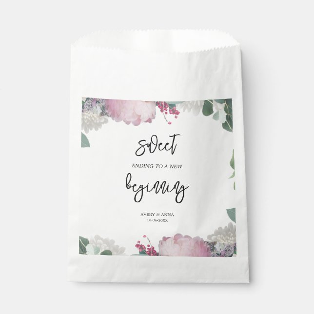 Floral Wedding Theme Favour Bag (Front)