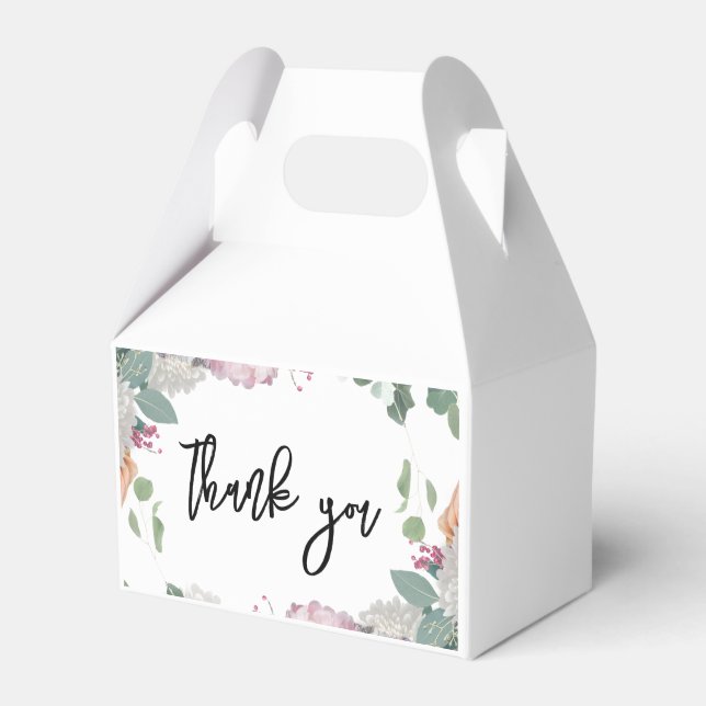 Floral Wedding Theme Favour Box (Front Side)