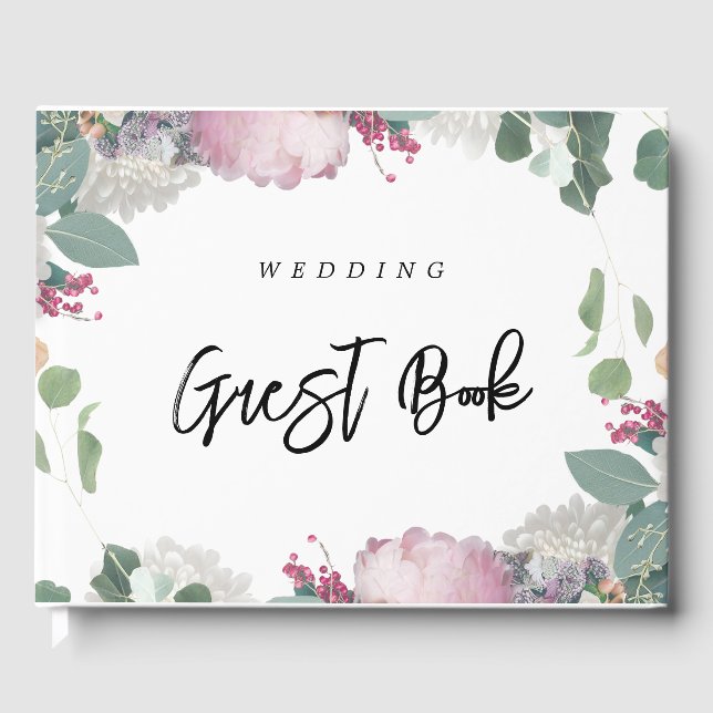 Floral Wedding Theme Guest Book (Front)