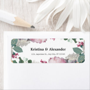 Floral Wedding Theme Return Address Label