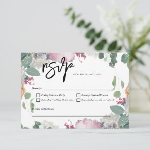 Floral Wedding Theme RSVP Card