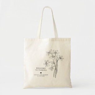 Floral Wedding Welcome Bag, Destination Tote Bag