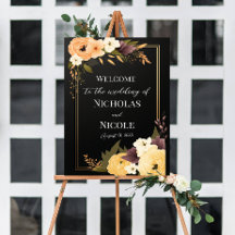 Floral Wedding Welcome Sign Template