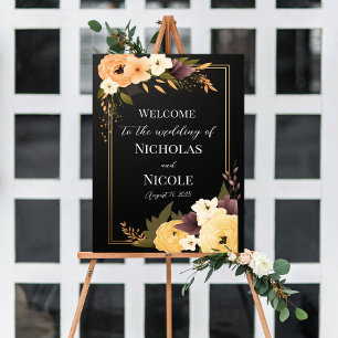 Floral Wedding Welcome Sign Template
