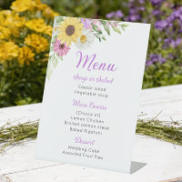 Floral Wedding Wildflower Sunflower Daisy Menu