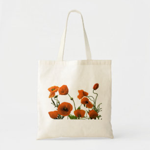 Floral Weddings Bridesmaid Gift Favour Orange Popp Tote Bag