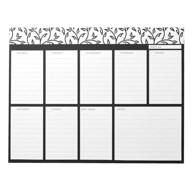 Floral Weekly Desk Pad (Front)
