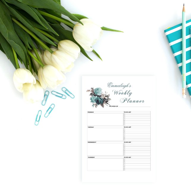 Floral Weekly Planner Personalised Post-it Notes (Creator Uploaded)