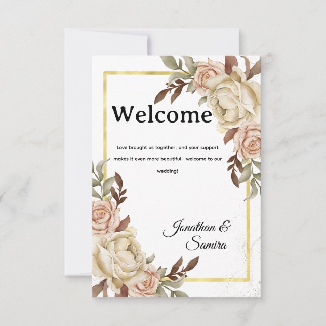 Floral Welcome Card (Front)