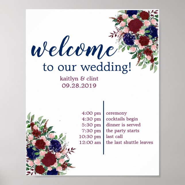 Floral Welcome Poster (Front)