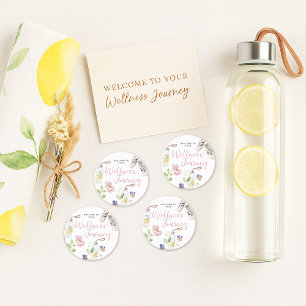 Floral Wellness Feminine Health & Fitness Branding Classic Round Sticker