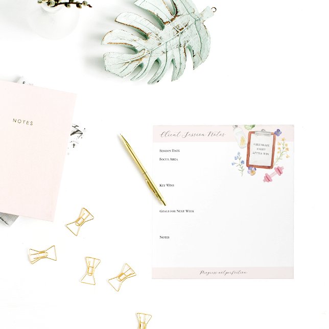 Floral Wellness Progress Tracker | Client Notes (Creator Uploaded)