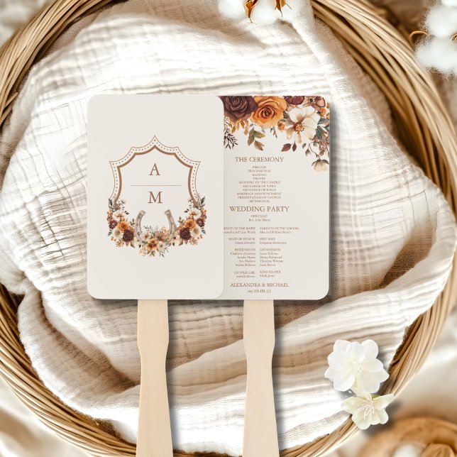 Floral Western Cowboys Wedding Hand Fan (Creator Uploaded)