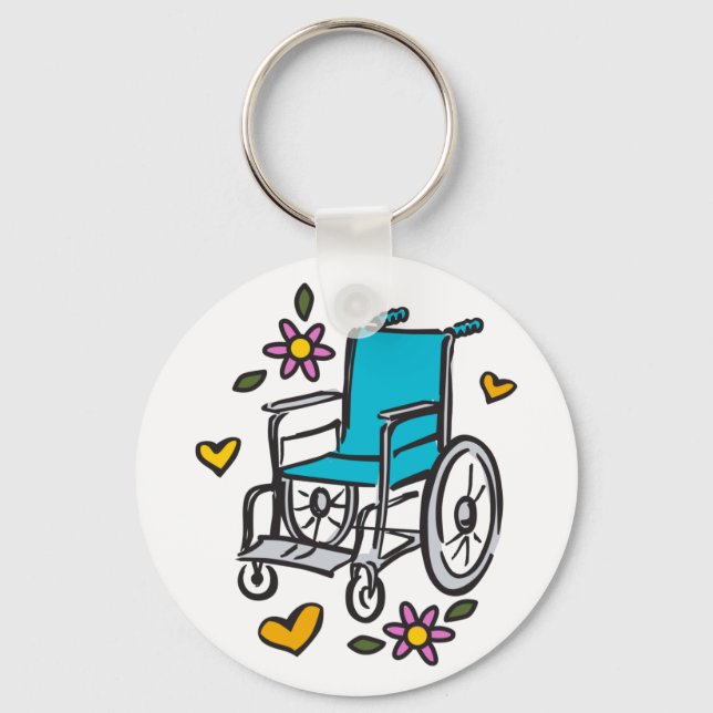 Floral Wheelchair Key Ring (Front)