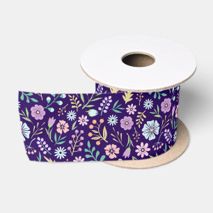 Floral Whimsical Boho Pattern Satin Ribbon