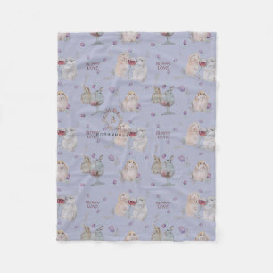 Floral, Whimsical, Nursery watercolor stories Fleece Blanket