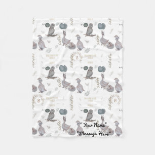 Floral, Whimsical, Nursery watercolor stories Fleece Blanket
