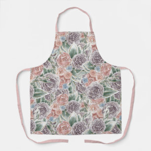 Floral Whimsy Coquette Print - Soft feminine pinks Apron