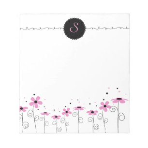 Floral Whimsy Customised Monogram Notepad