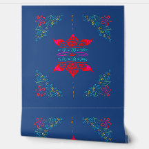 floral whimsy folk art colourful ditsy flowers blu