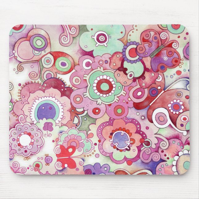 Floral Whimsy Mousepad (Front)