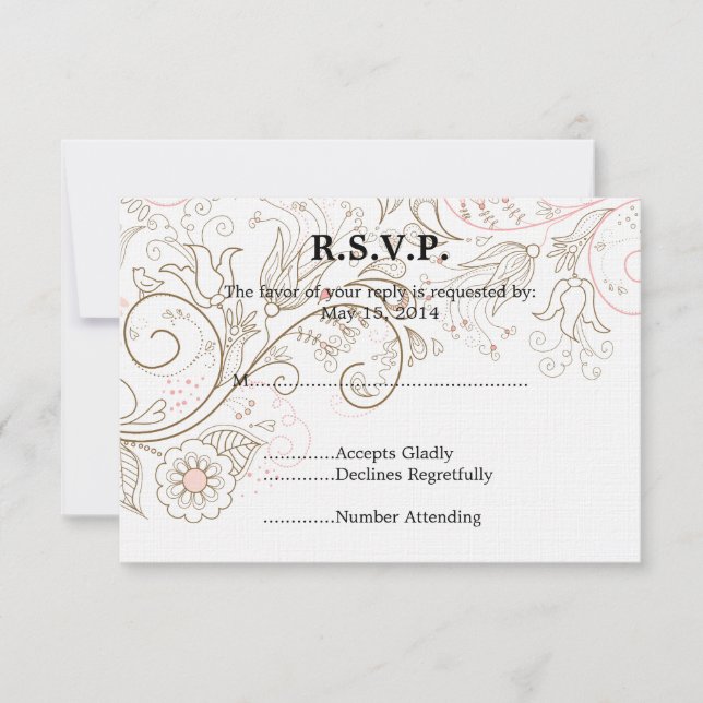 Floral Whimsy Wedding RSVP Card (Front)