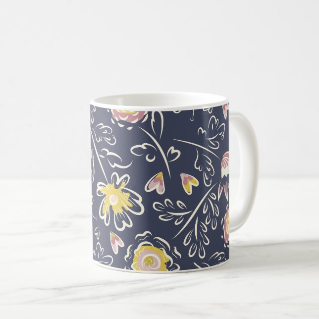 Floral Whirlwind  Coffee Mug (Front Right)
