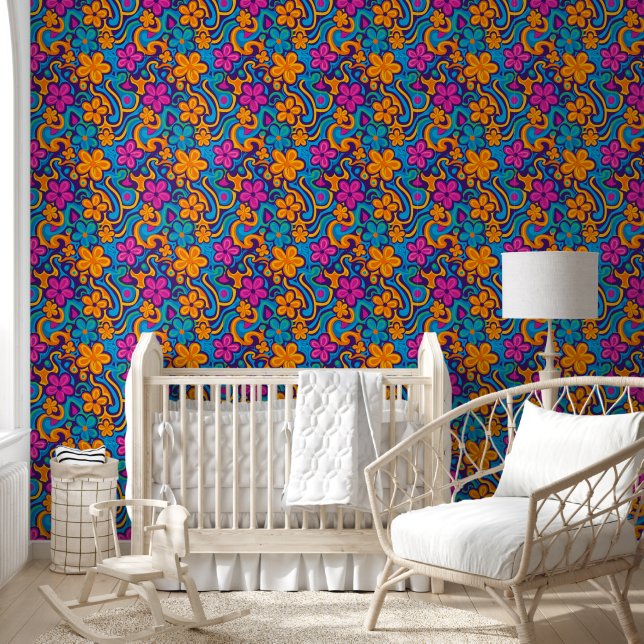 Floral Whirlwind Delight Wallpaper (Kids)